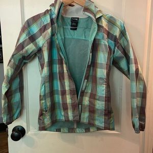 Plaid north face windbreaker